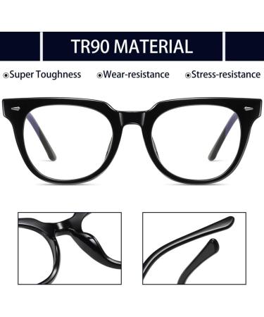 Kanastal Blaufilter Glasses - Blue Light Filter Metal Frame Reading Glasses for Men & Women - Sleep & Gaming Reflective Blue Light Glasses - 1 Black - Buy Online on GoSupps.com