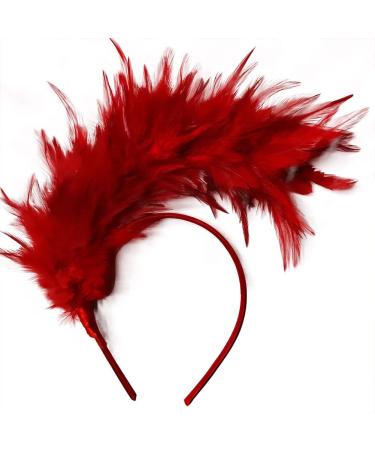 Feather Headband Feather Accessories Headband Classic Vintage 20s Feather Headband Flapper Headband 1920s Fascinator Feather Headband Cosplay Costume For Women and Girls Type 5
