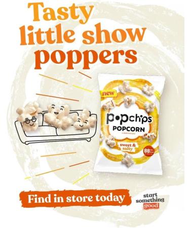Popchips Popcorn Snack Sweet & Salty Flavour 75g Bags (8 Bags x 75g) 75 g (Pack of 1) - Buy Online on GoSupps.com