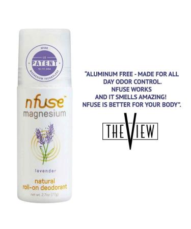 nfuse Natural Magnesium Roll-On Deodorant | Lavender - Aromatherapeutic & Relaxing Formula - Buy Online on GoSupps.com