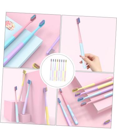 Partykindom 8-Pack Macaron Toothbrushes - Travel-Friendly Oral Care Tools for Adults | Japanese Design Tooth Cleaning Brushes - Buy Online on GoSupps.com