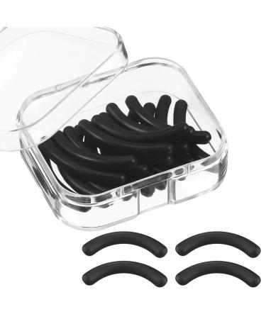 LHKJ 24 Pcs Rubber Lady Makeup Tool Black Eyelash Curler Replacement Pads with a Clear Storage Box