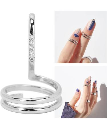 Finger Tip Nail Rings Fingernail Rings Nail Ring Nail Rings Jewelry Fingertip Finger Tip Ring Claw Rings Nail Finger Tip Nail Rings for Women Girls (3050 platinum) - Buy Online on GoSupps.com