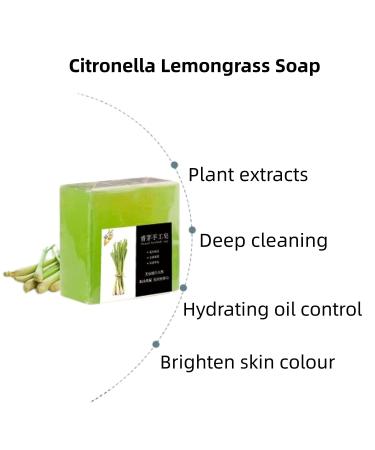2 in 1 Citronella Lemongrass Soap Bar for Body & Face - Natural Body Wash Soap (2Pcs) - Buy Online on GoSupps.com