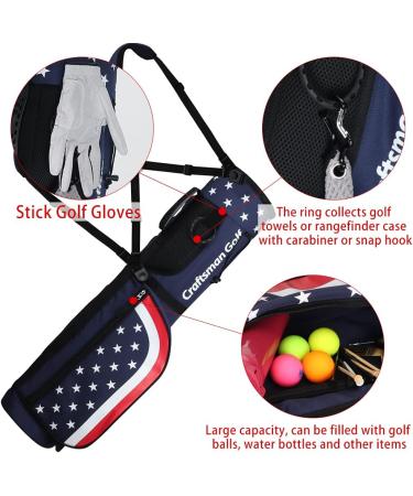 Craftsman Golf Star and Stripes Lightweight Shoulder Golf Bag in Red, White, and Blue - Buy Online on GoSupps.com