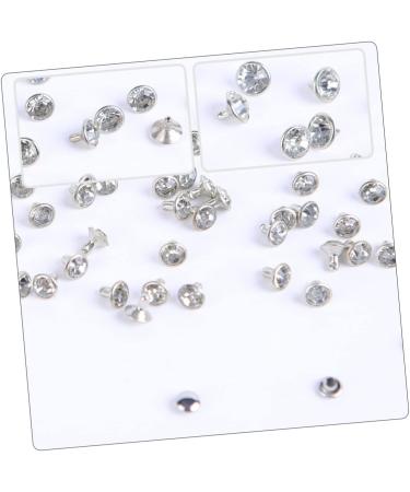 NUOBESTY 200 Sets Diamond Stud Rivets Silver Luggage Leather Studs DIY Accessories Leather Goods Clothing 1X1X1CM As Shown - Buy Online on GoSupps.com