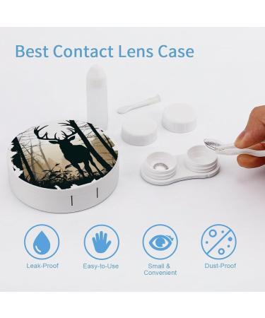 Deer Silhouette Contact Lens Case - Durable & Stylish Care Box for Travel - Perfect for Contact Lens Protection - Buy Online on GoSupps.com