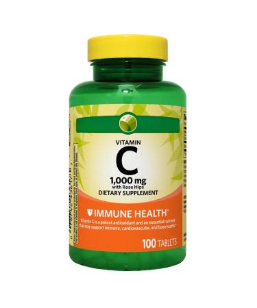 KP+ Vitamin C 1000 mg with Rose Hips | Immune Support Vitamin C Tablets | Antioxidant Support Supplement | 100 Tablets | Pack of 1