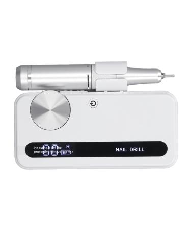 Electric Nail Polisher Easy to Use Electric Nail Grinder Set Portable for Nail Polishing (Pearl White)