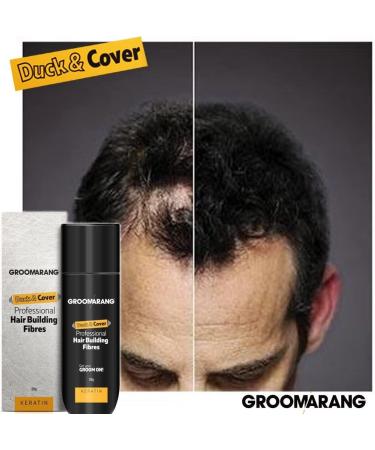 Hair Fibres X2 GROOMARANG Keratin Hair Building Fibres for Thinning Hair- Instantly Conceals Thinning Areas for Fuller Thicker Hair- For Men & Women 28g PLUS 200ml Shampoo & Optimiser (Black) - Buy Online on GoSupps.com