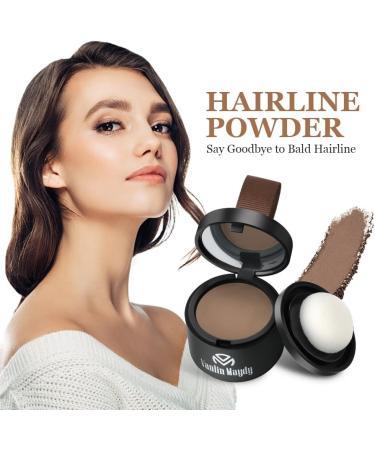 Instantly Hairline Powder Hair Root Touch Up Powder Conceal Receding Hairline Windproof&Sweatproof Hair Root Concealer Professional Hairline Shadow Powder with Mirror and Puff(Medium Brown) - Buy Online on GoSupps.com