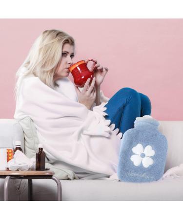 500ML Cute Mini Hot Water Bottle with Plush Cover - Neck, Shoulder, Hand, and Feet Warmer for Women and Kids - Includes 2 Removable Covers - Buy Online on GoSupps.com