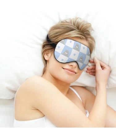 Cute Seals Checked Pattern Sleep Mask - Adjustable Blindfold for Sleeping, Travel, and Napping - Men and Women - Buy Online on GoSupps.com