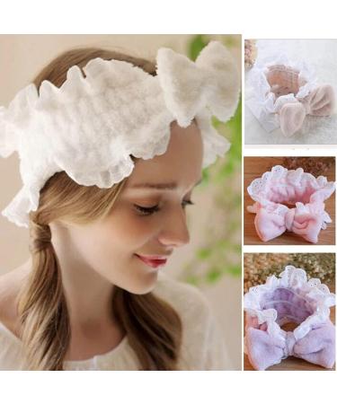 CAZSTYK Headband Plush Bows Solid Color Headband Ruffle Lace Soft Makeup Hairband -slip Elastic Headbands for Girls Women Orange - Buy Online on GoSupps.com