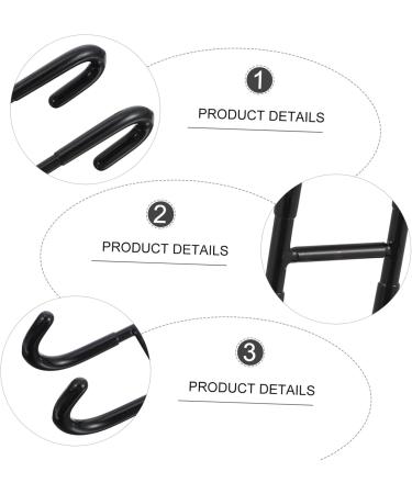 GLEAVI 4pcs Door Hook Clothes Rack Heavy Duty Metal Storage Hook Home Storage Hook Stainless Steel Glass 12X5CM Black 4 - Buy Online on GoSupps.com