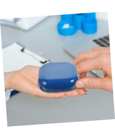 JECOMPRIS Contact Lens Travel Kit - 2 Sets of Stylish ABS Containers & Makeup Box for Cosmetic Lens Care - Portable Blue Case (7.3x7.3x2.6cm) | International Shipping Available - Buy Online on GoSupps.com