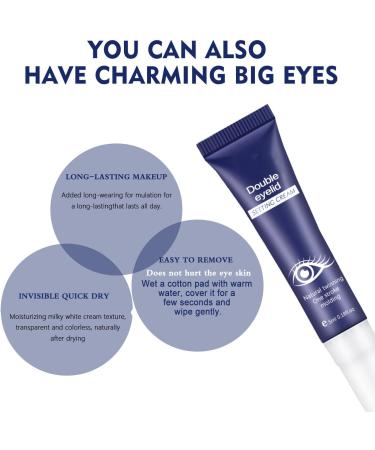  yxcully Double Eyelid Setting Cream - Long Lasting Styling Cream for a Natural Look Reduces Drooping Eyelids and Wrinkles Soft and Safe for All Skin Types (1pcs) - Buy Online on GoSupps.com