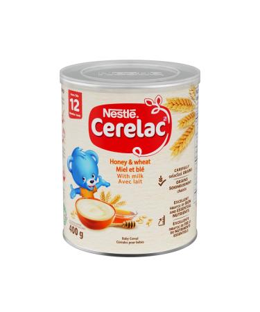 CERELAC Honey & Wheat With Milk Baby Cereal Source of Iron & Essential Nutrients Vegetarian No Additives Halal Correct Recyclable Canister Resealable 400g
