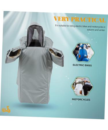 Clispeed Electric Bicycle Windshield Cover - Gray Duvet & Quilted Design for Motorized E-Bikes | Durable Oxford Fabric Parent-Child Ride - Buy Online on GoSupps.com