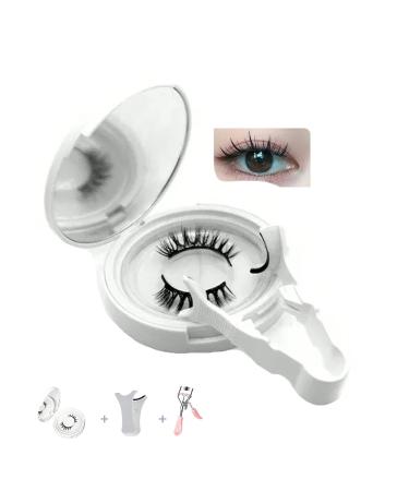 Wasado Magnetic Eyelashes Wasado Magnetic Eyelashes Kit 3D Effect Magnetic Eyelashes Natural Look Reusable Soft Magnetic Lashes No Glue Needed With Applicator & Curler (EM12)