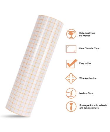 Vinyl Transfer Tape - 12 x 70 FT with Orange Alignment Grid - Medium Tack for Silhouette Cameo, Cricut - Ideal for Decals, Signs, Windows, Stickers - Buy Online on GoSupps.com