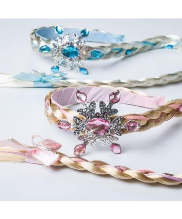 FASHION YO Kids Girls Toddlers Blue Elsa Ponytail Hair Extension Party Hair clips Snowflake Crown Headband Hairband Costume Dress up Braided Wigs Elsa Snowflake Headband - Buy Online on GoSupps.com