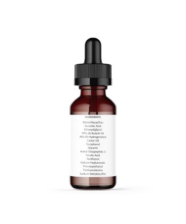 Brighten Vitamin C Serum 15% - Pure L-Ascorbic Acid CE Ferulic Acid Anti-Aging & Moisturizing Ingredients - Collagen Boosting Peptides 30ml - Buy Online on GoSupps.com