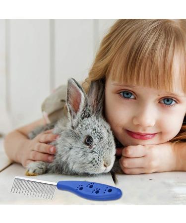 2PCS Pet Hair Buster Comb for Dogs, Cats, Rabbits, Hamsters - Stainless Steel Detangling Brush with Long and Short Teeth - Red and Blue - Buy Online on GoSupps.com