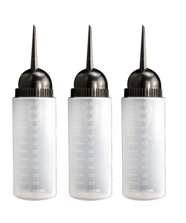 MFUOE 3 Pack Hair Colour Bottle Hair Dye Bottles Applicator Bottles Squeeze Applicator Bottles for Salon and Home(120ml)