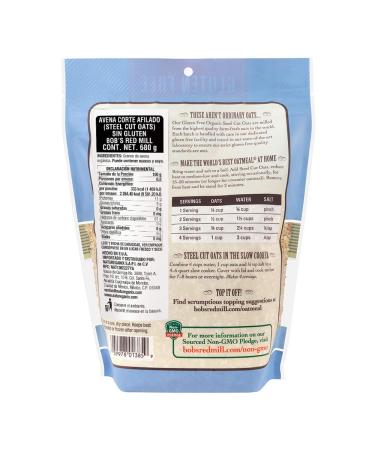 Bob's Red Mill Organic Gluten Free Steel Cut Oats - 24oz | Healthy Breakfast Option - Buy Online on GoSupps.com