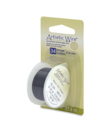Artistic Wire, 34 Gauge / .16 mm Tarnish Resistant Colored Copper Craft Wire, Black, 30 yd / 27.4 m 34 Gauge / .16 mm, 30 yd / 27.4 m Black