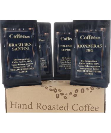 Coffeenes Cafe Grains 4 x 125 g - Assortiment Caf Grain 4 Saveurs - Coffret D gustation - Cafe en Grain Arabica - Coffret Cadeau Caf en Grains - Buy Online on GoSupps.com