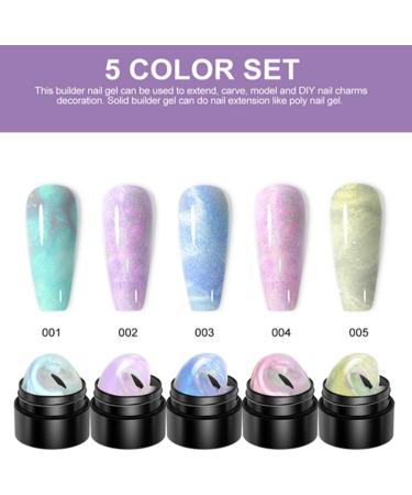5g Solid Builder Kit of 5 Colors Manicure Gel | Professional Nail Extension Formula for Salon Home Craft Design Sculpting Painting - Buy Online on GoSupps.com