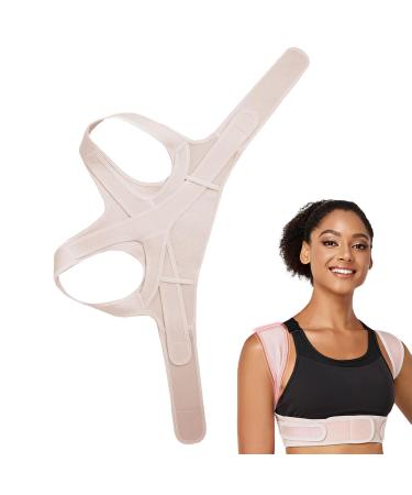 Spine Corrector - Adjustable Back Corrector - Breathable Corrector Invisible Back Corrector for Breast Shoulder Women Skin Color Medium