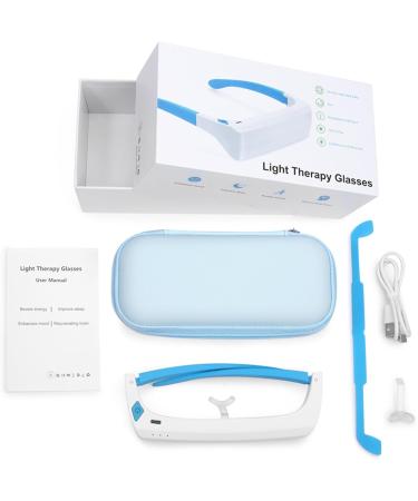 Light Therapy Glasses Wearable UV-Free Blue White LED Light Therapy Happy Lamp Goggles Natural Relief for Good Sleep Boost Energy and Jet Lag - Buy Online on GoSupps.com