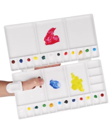 Transon Paint Palette Box 33 Wells for Mixing Gouache, Acrylic and Oil Paint with 1 Paint Brush