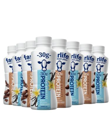 Chocolate & Vanilla High Protein Shake Variety - 30g Protein (8 Pack).