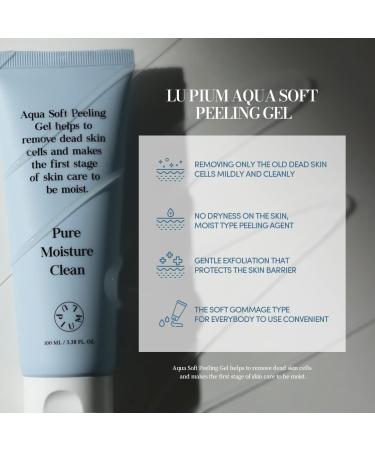 LU'PIUM Aqua Soft Peeling Gel - Dead Skin cell Remover Face Scrub for Sensitive Skin with natural ingredients - 8 types of hyaluronic acids Glyceryl Clucoside Seaweed extract Rice extract 3.38 Fl. Oz - Buy Online on GoSupps.com