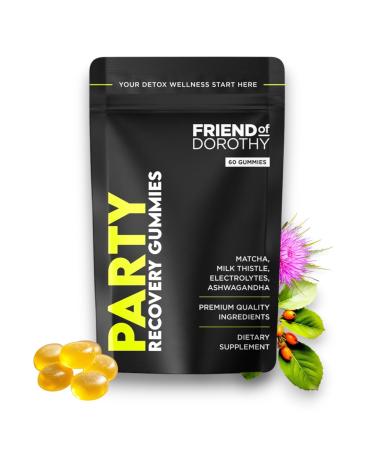 Party Recovery Gummies Detox Hydration & Energy Boost with Electrolytes & Matcha Reduce Brain Fog & Support Mood 60 Gummies per Pack