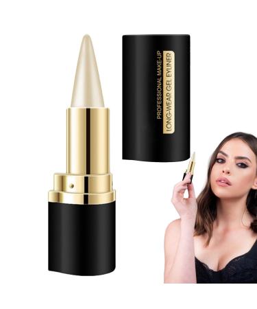 higyee Natural Gel Eyeliner Long Lasting Gel Eyeliner Waterproof And SmudgeProof Gel Pencil Eyeliner Long Lasting Smokey Eye Liners Eyeshadow Pen For Gothic Makeup White