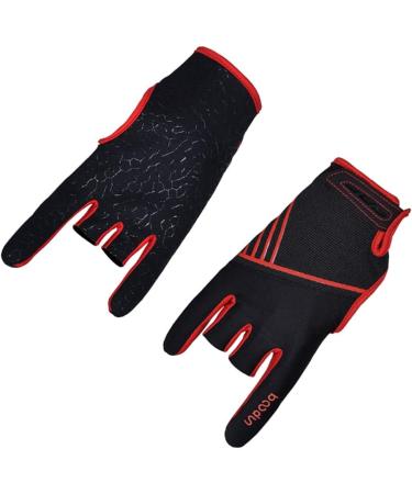 Heallily Professional Non-Slip Bowling Gloves - Comfortable Half-Finger Accessories (L/XL Red) - International Shipping Available - Buy Online on GoSupps.com