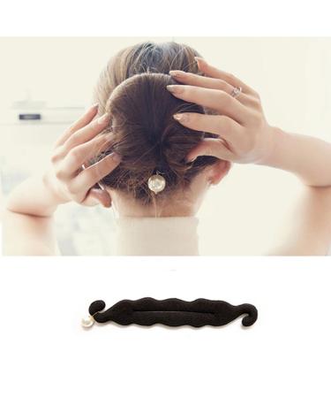 Frcolor 2pcs Foam Sponge Hair Curling Clip - Black Donut Bun Former & Ring Twist Tool for Perfect Hairstyling - Buy Online on GoSupps.com