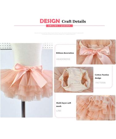 YONKINY Newborn Baby Photography Prop Tutu Skirt Set - Red Peach | Princess Tulle Skirt for Birthday Photography 12 Months with Headband Hairband - Buy Online on GoSupps.com