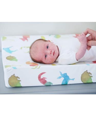 Gilded Bird Wedge Baby Changing Mat | Raised Sides Change Pad 69cm x 44cm | Extra Thick & Wipeable | Colourful Animals Design - Buy Online on GoSupps.com