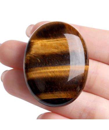 XIANNVXI Tiger Eye Oval Stones Healing Crystals Gemstones Reiki Natural Polished Palm Pocket Crystal Stone F-tiger eye
