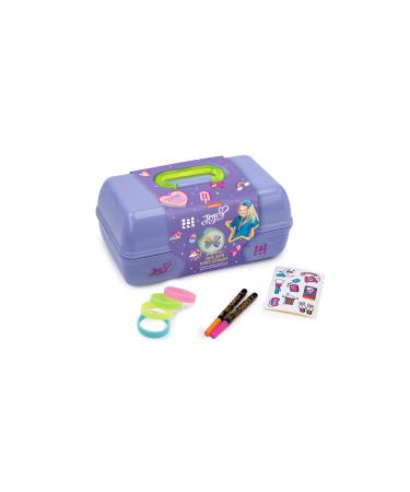Caboodles Caboodles Jojo Siwa Neon Lights - On-the-go Girl Cosmetic Organizer, Make-up & Accessory Carry Case Includes Stickers, Markers & Glow In Dark Bracelets, Lavender Over Yellow, 1 count On the Go Girl - Lilac W/ Sti…