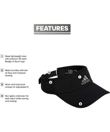 adidas Men's Superlite 2 Performance Visor Black/Silver - One Size - Buy Online on GoSupps.com