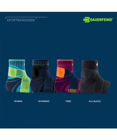 Bauerfeind Ankle Bandage Support for Sports - Unisex Right Black - Enhance Performance in Football Fitness & Running - Buy Online on GoSupps.com