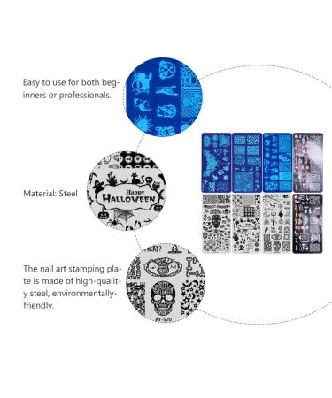  Minkissy Halloween Nail Stamp Kit 8 Ghost & Skull Image Plates for Nail Art Stamping Kit for Spooky Manicures  - Buy Online on GoSupps.com