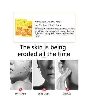AICHUN BEAUTY Anti-Acne Facial Mask Repair Essence 10pcs (Honey) - Hydrating, Moisturizing, Soothing Treatment for Refreshing, Wrinkle-Relief Face Care - Buy Online on GoSupps.com